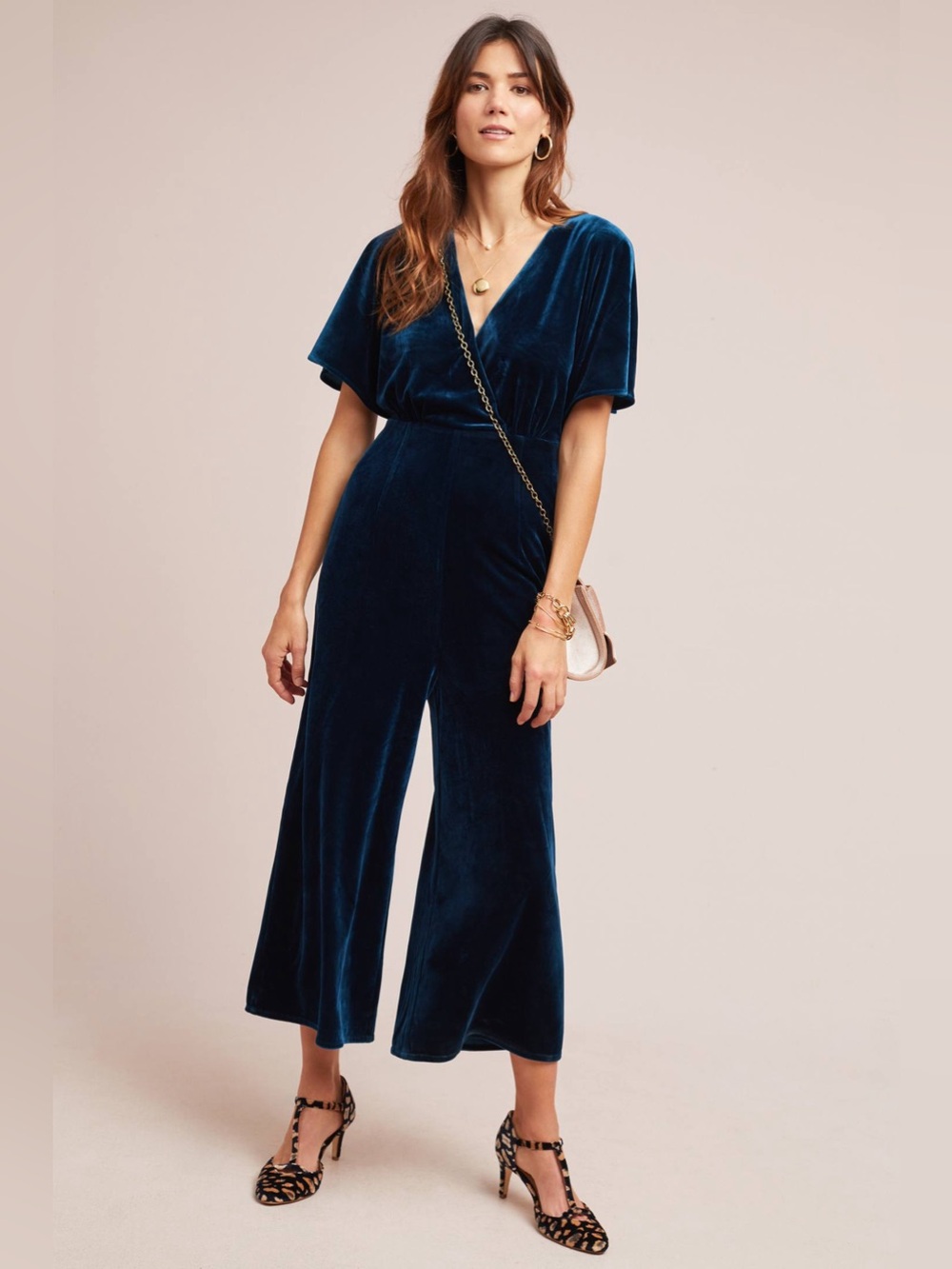 NWT! Greylin - Anthropologie - Luna Velvet Jumpsuit in Sapphire